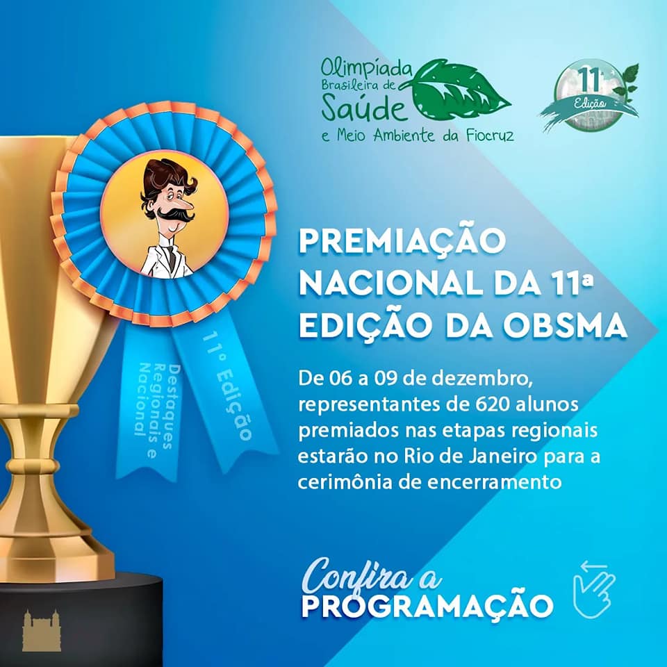 Olimpíada Brasileira de Saúde e Meio Ambiente realiza cerimônia de premiação de projetos