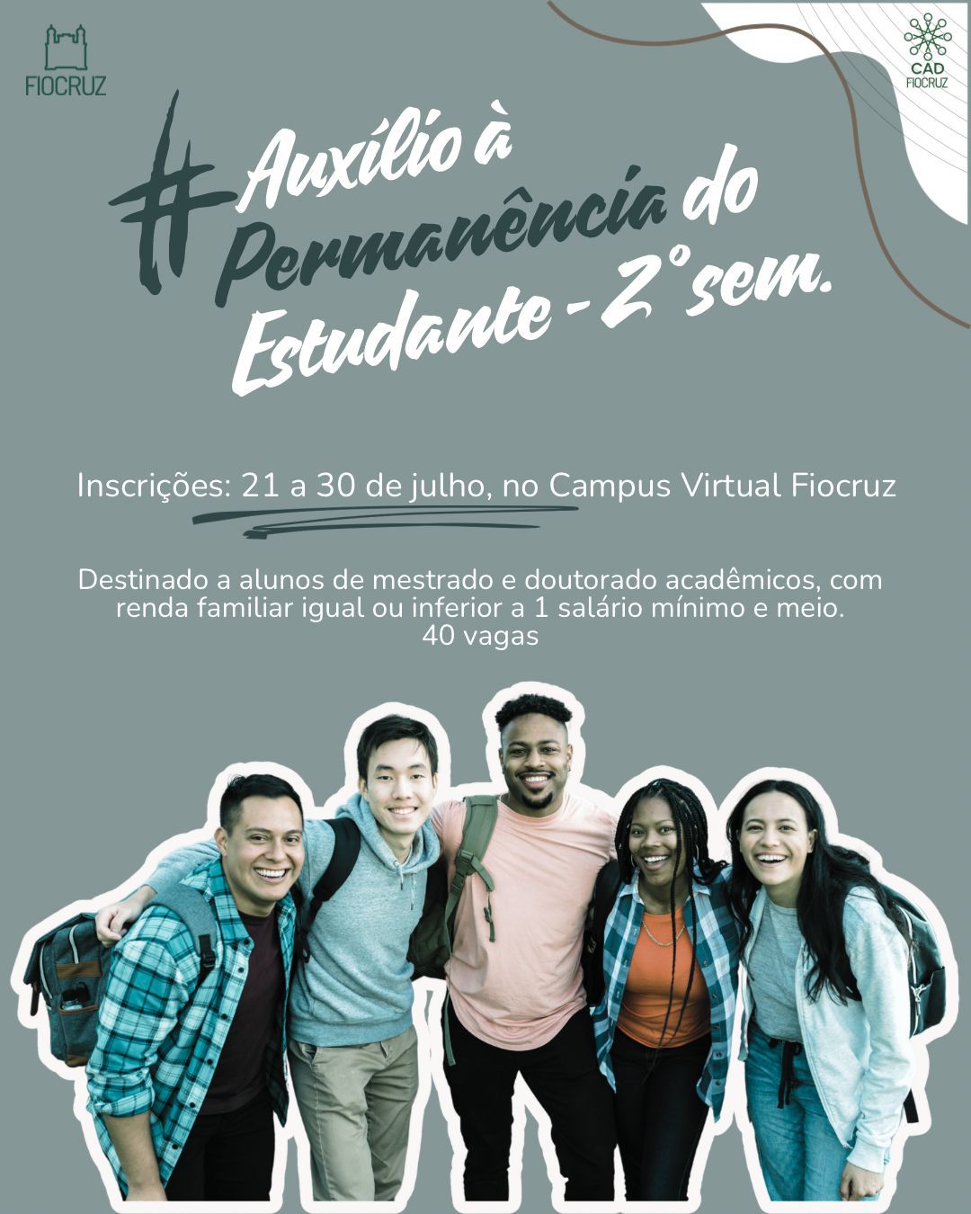 Auxílio à Permanência do Estudante 2025.2: inscrições abertas até 30/7