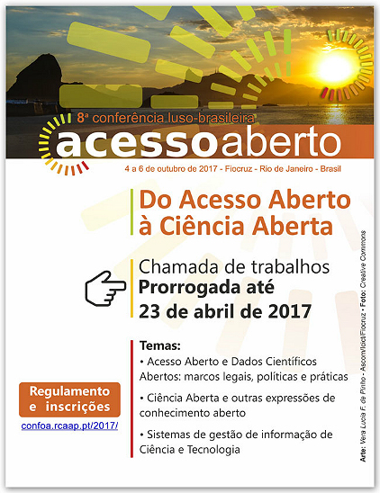 8ª Conferência-Luso Brasileira de Acesso Aberto recebe trabalhos até 23/4 