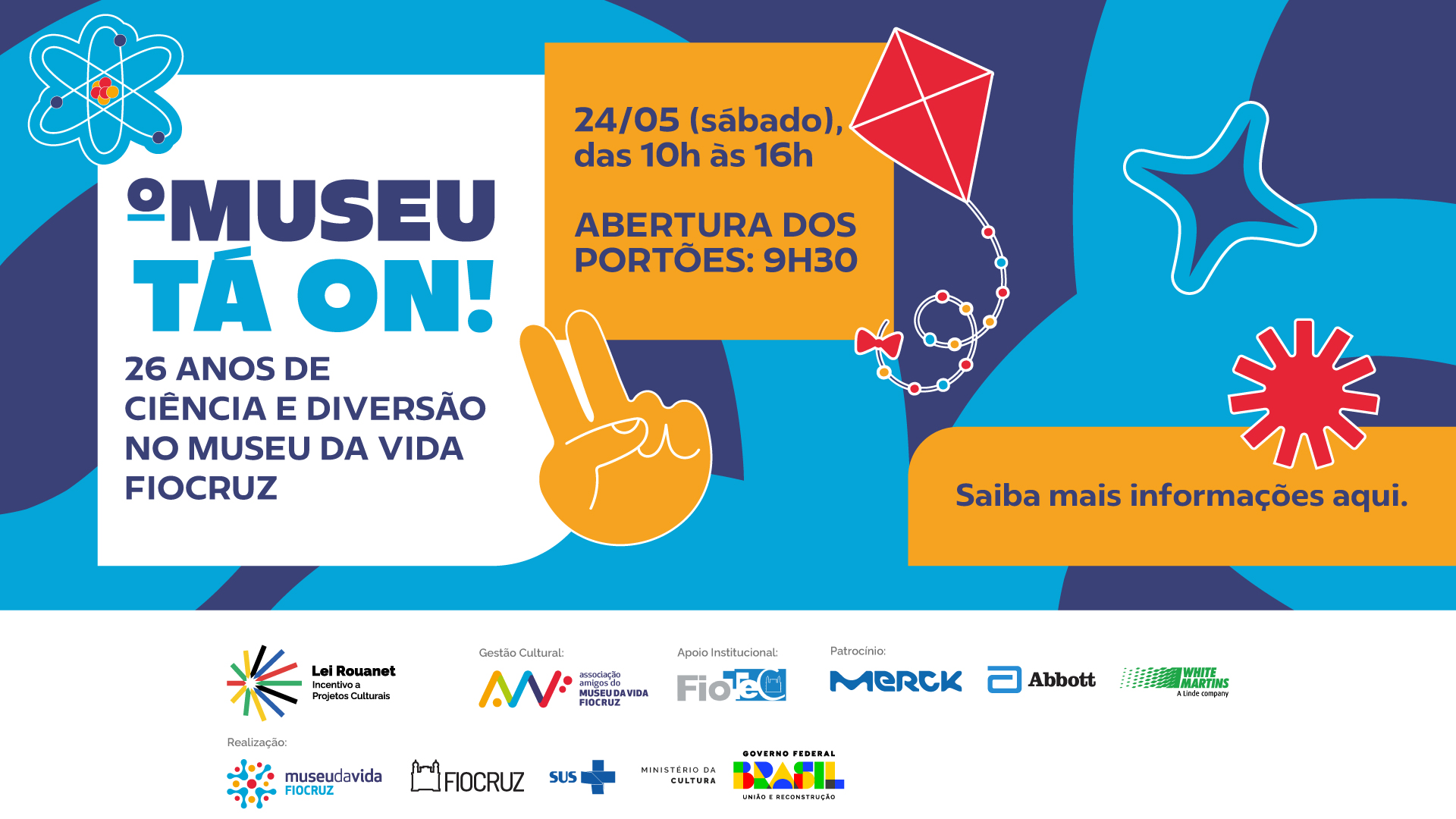 Museu da Vida Fiocruz celebra 26 anos com programação gratuita repleta de ciência, cultura e diversão