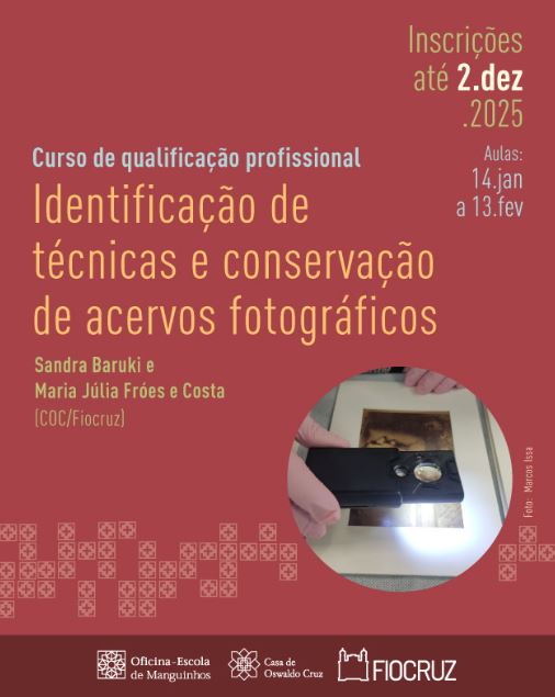 Curso 'Identificação de técnicas e conservação de acervos fotográficos' recebe inscrições até 2/12