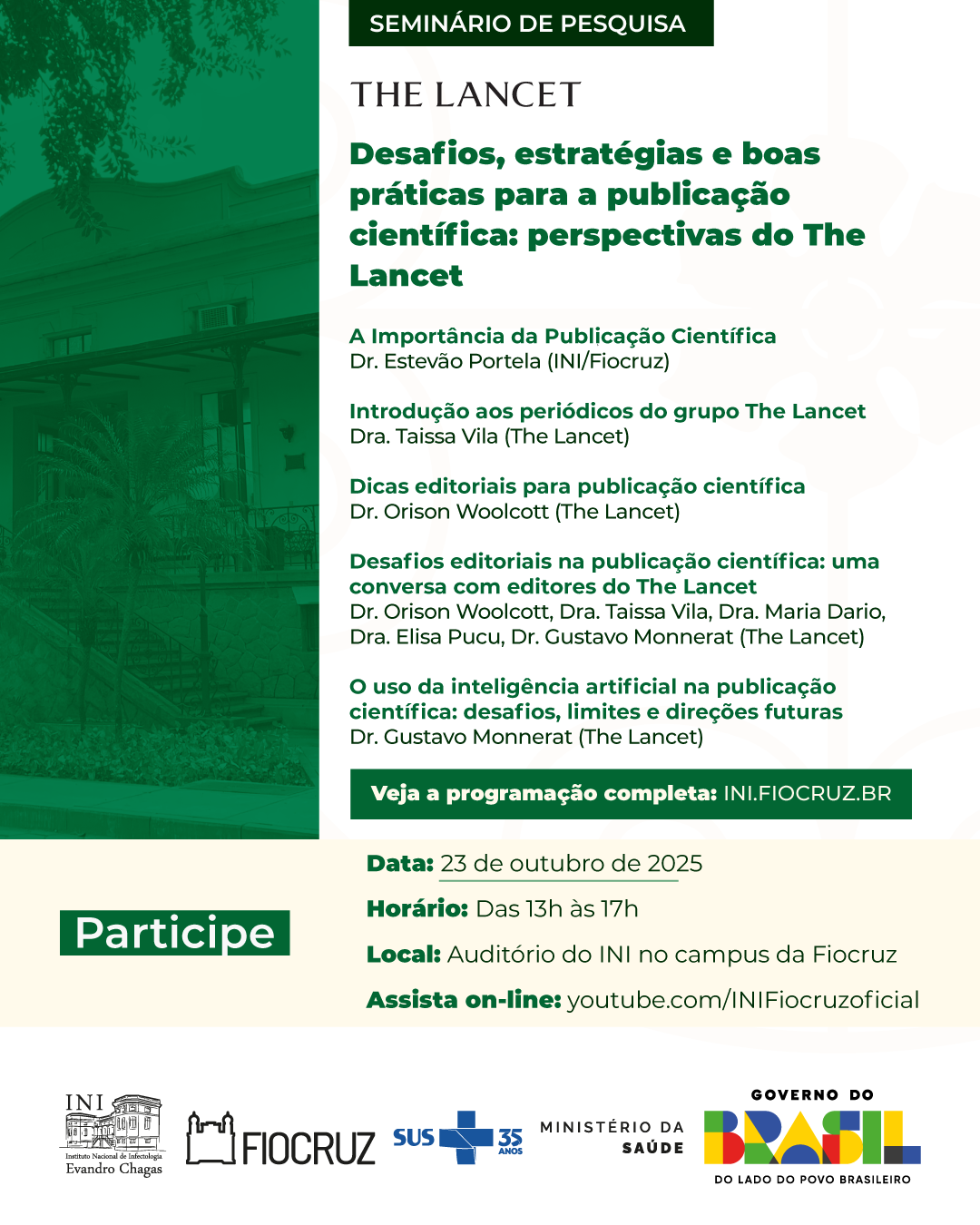 INI/Fiocruz e The Lancet discutem boas práticas pra publicação científica