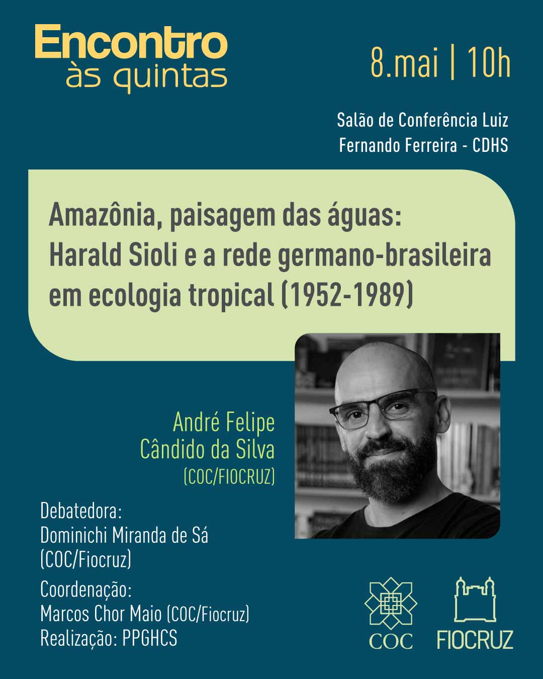 Harald Sioli e ecologia tropical são temas do Encontro às Quintas em 08/05 