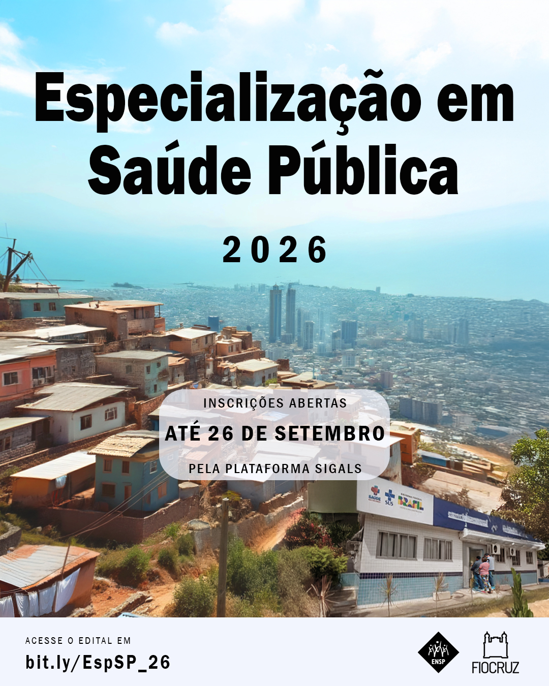 Fiocruz abre inscrições para turma de 2026 da Especialização em Saúde Pública