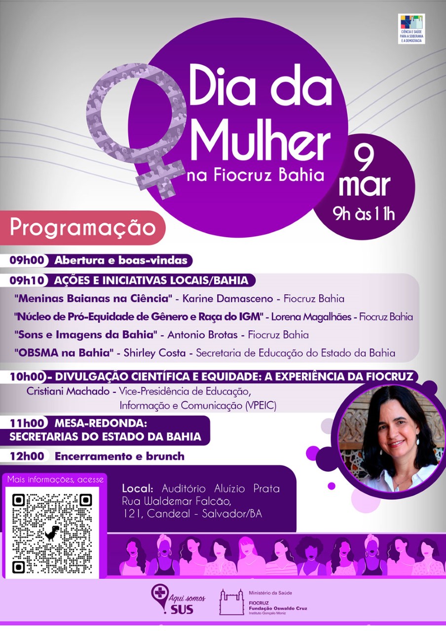 Fiocruz Bahia celebra o Dia Internacional da Mulher com palestra e debate