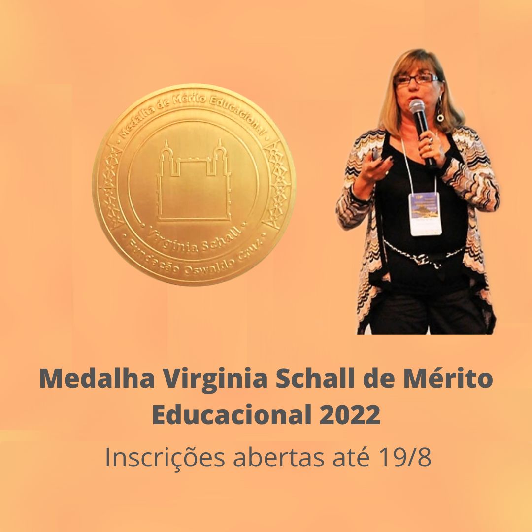 Medalha Virginia Schall de Mérito Educacional 2022: inscrições até 19/8