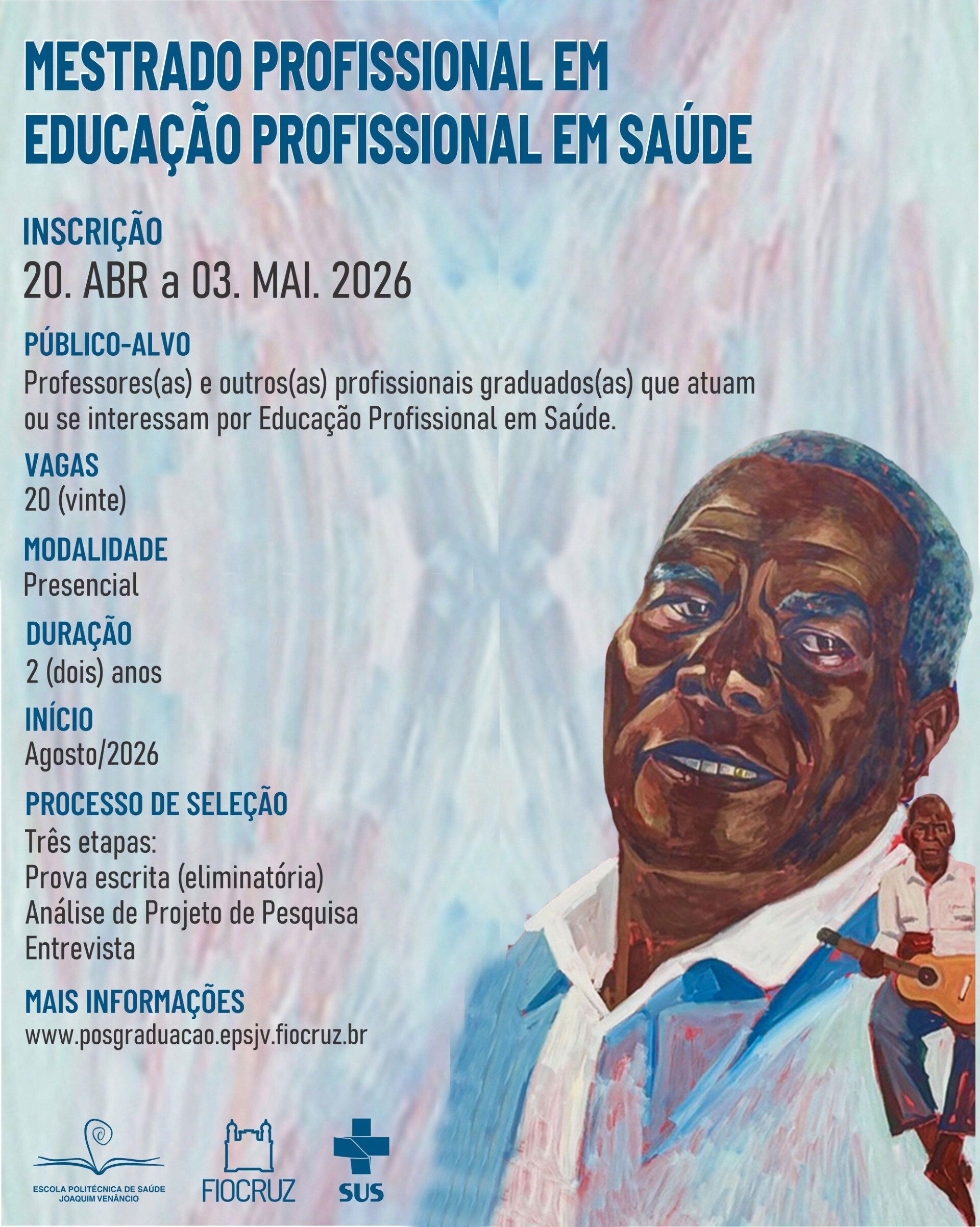 Inscrições abertas para mestrado profissional em Educação Profissional em Saúde