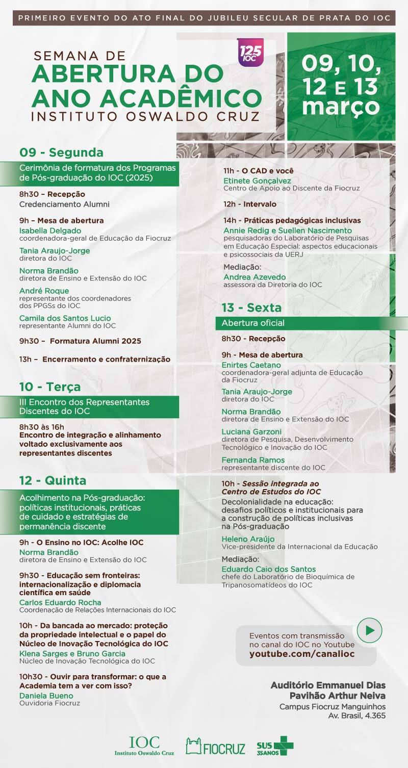 Semana de Abertura do Ano Acadêmico do IOC 2026