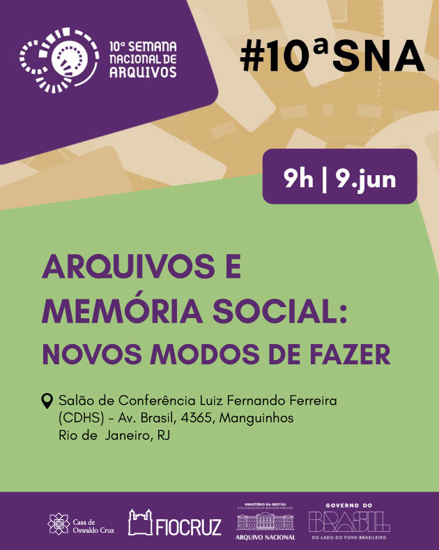 Seminário debate memória social na 10ª Semana Nacional de Arquivos