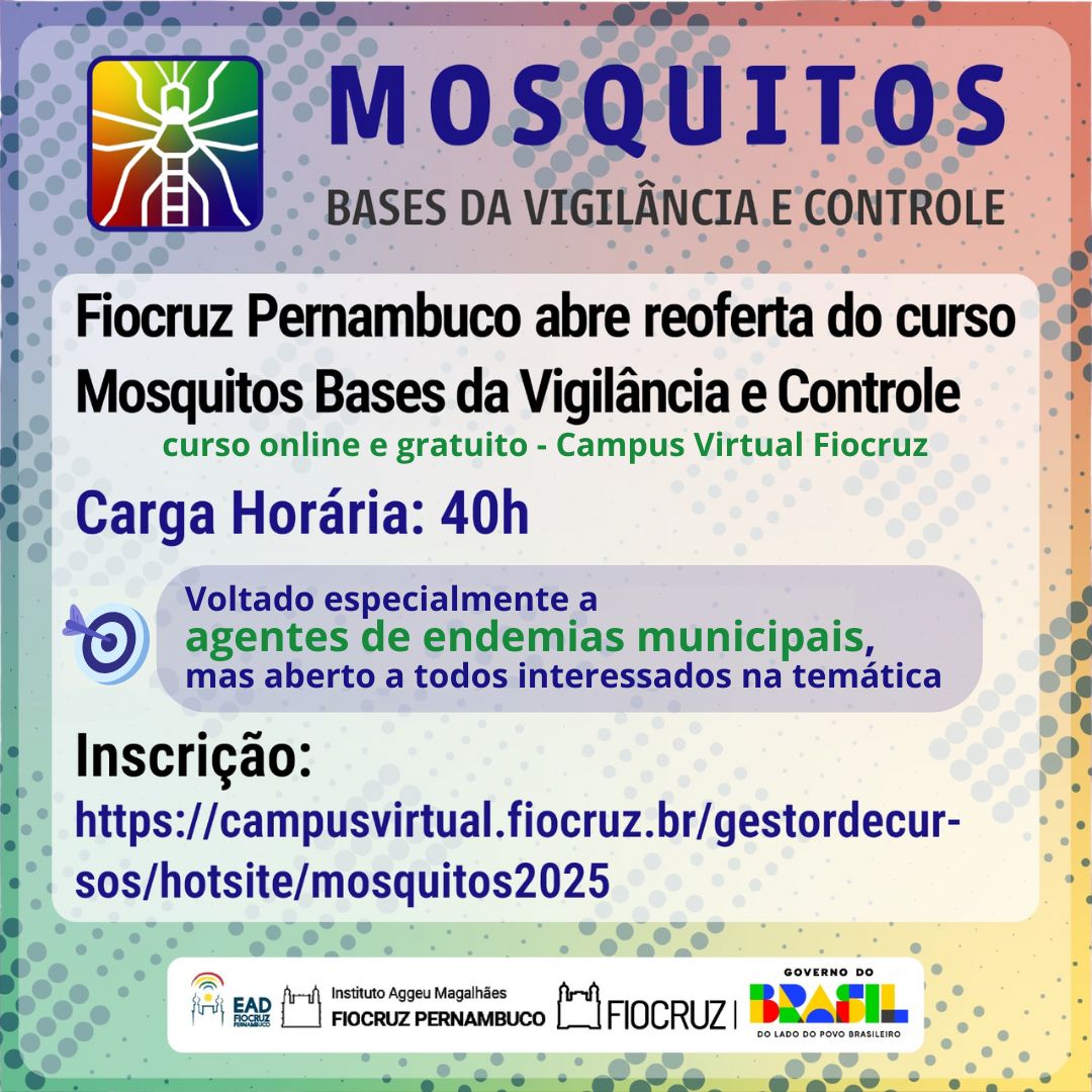 Fiocruz publica curso 'Mosquitos: Bases da Vigilância e Controle'