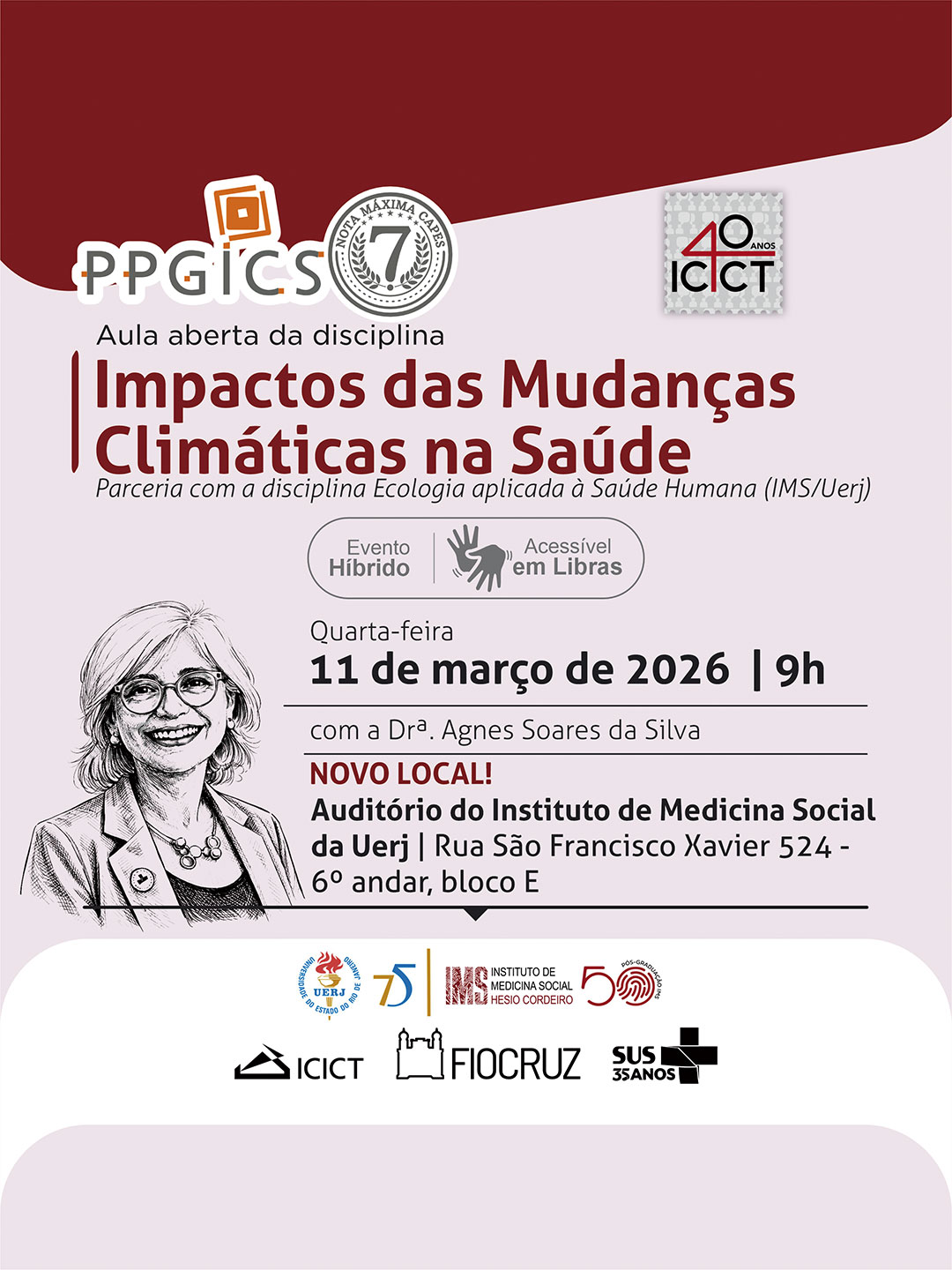 Disciplina 'Impactos das Mudanças Climáticas na Saúde': aula aberta em 11/3