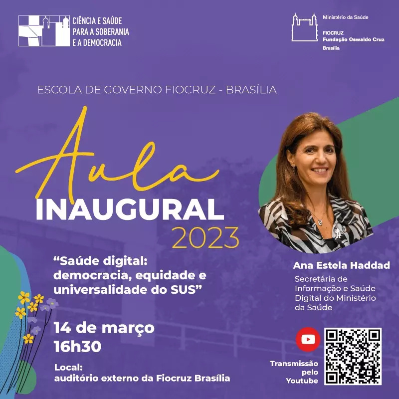 Fiocruz Brasília realiza aula inaugural com secretária do Ministério da Saúde Ana Haddad