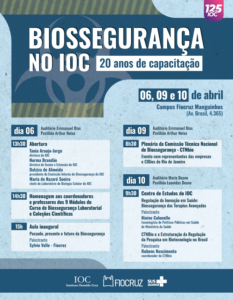 Capacitação em Biossegurança celebra 20 anos com programação especial