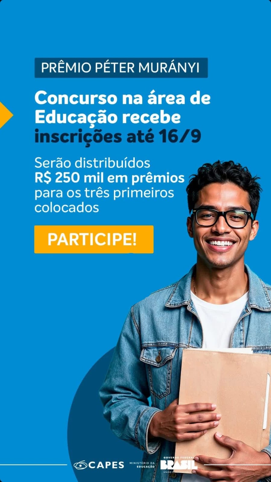 Premiação na área de Educação recebe inscrições até 16/9