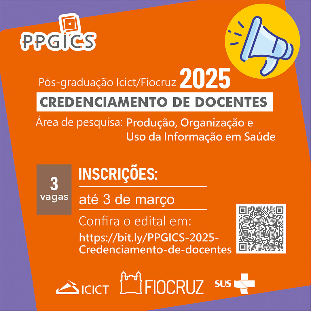 Informação e Comunicação em Saúde abre inscrição para credenciamento de docentes