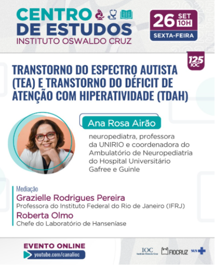 Centro de estudos debate TEA e TDAH nesta sexta-feira, 26/9