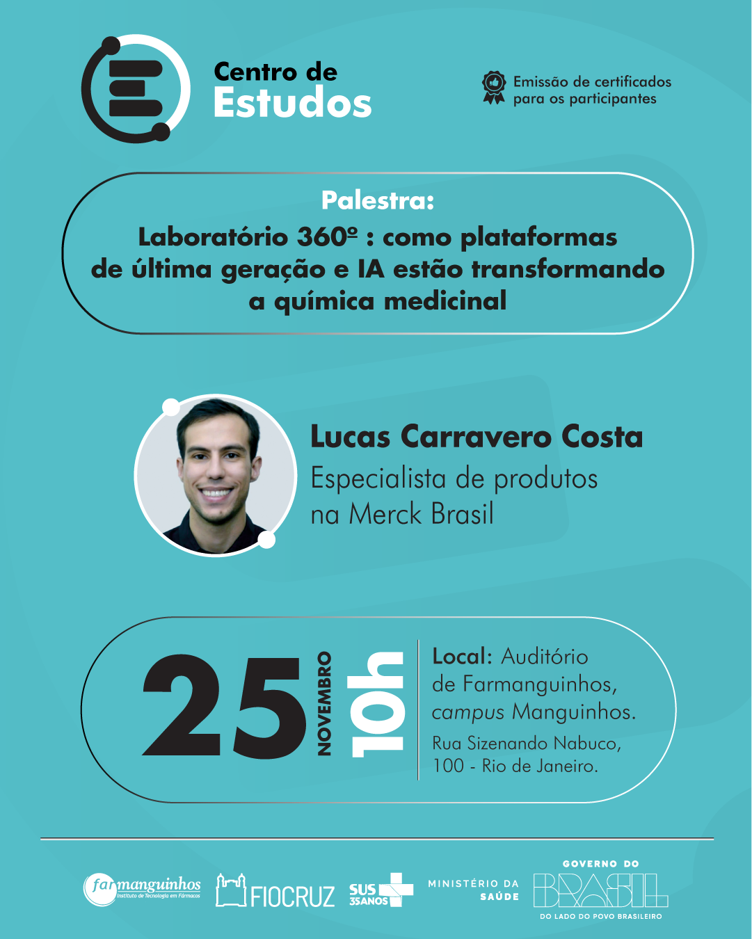 Uso de inteligência artificial na química medicinal é tema de palestra