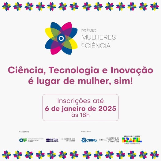 Abertas inscrições para o 1º Prêmio Mulheres e Ciência (PMC) - Edição 2024