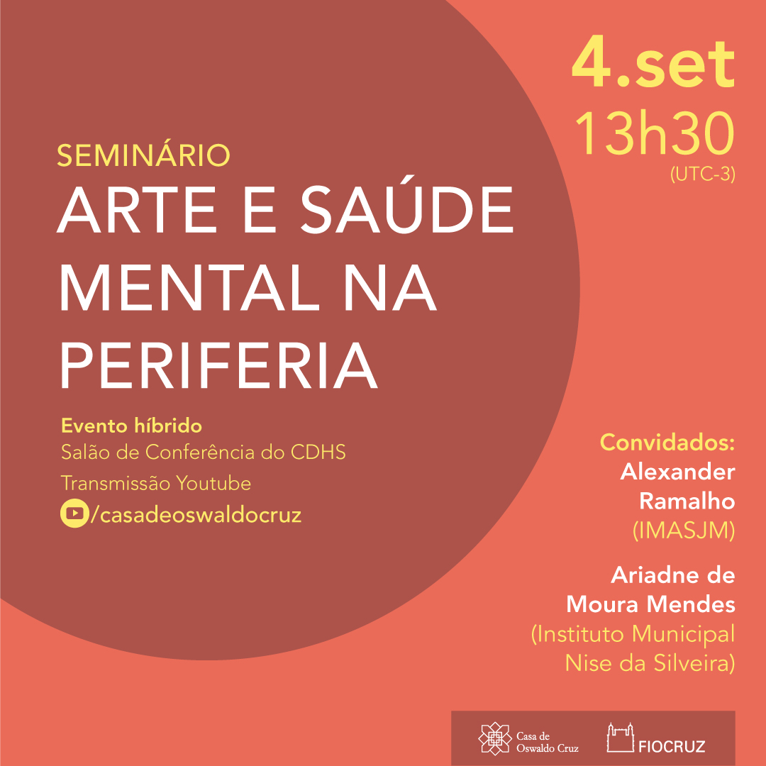 ‘Arte e Saúde Mental na Periferia’ é tema de seminário híbrido