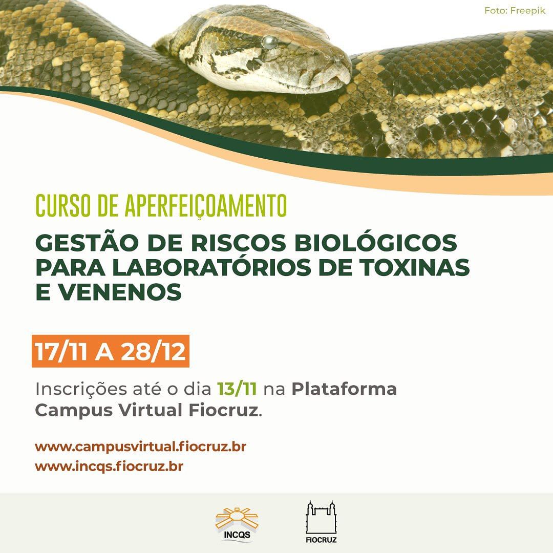 Fiocruz oferece curso EaD de aperfeiçoamento em Gestão de Riscos Biológicos: inscrições até 13/11