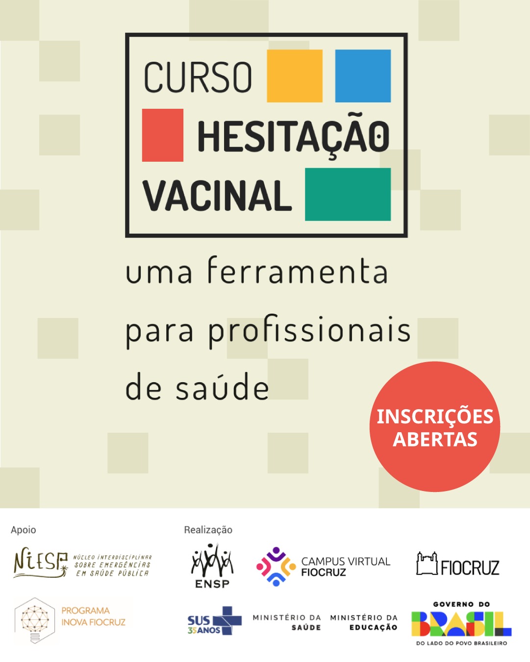 Vacinar é um ato individual e um compromisso coletivo! Fiocruz lança curso para enfrentar a hesitação vacinal no SUS