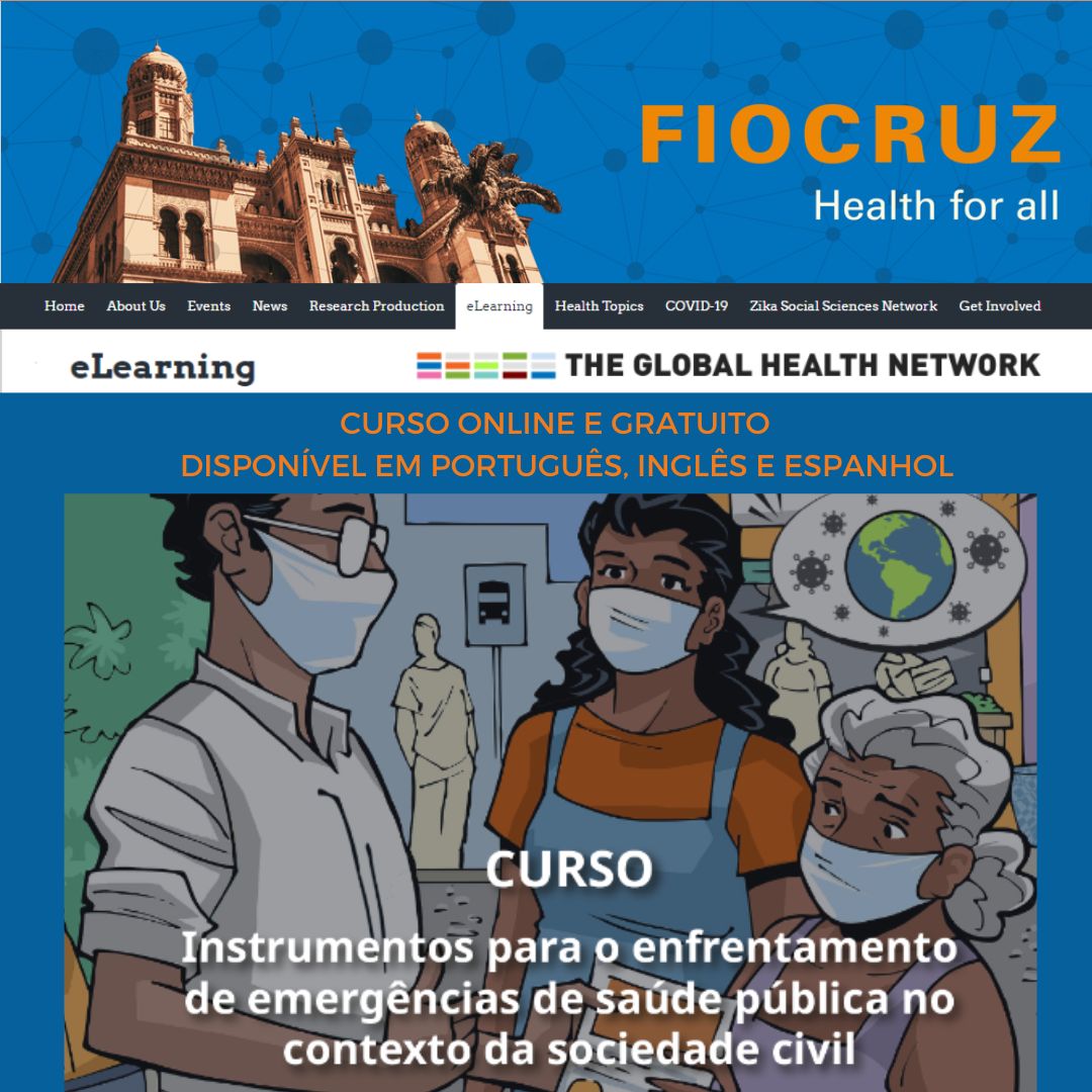Fiocruz lança curso trilíngue sobre Emergências de saúde pública e sociedade civil