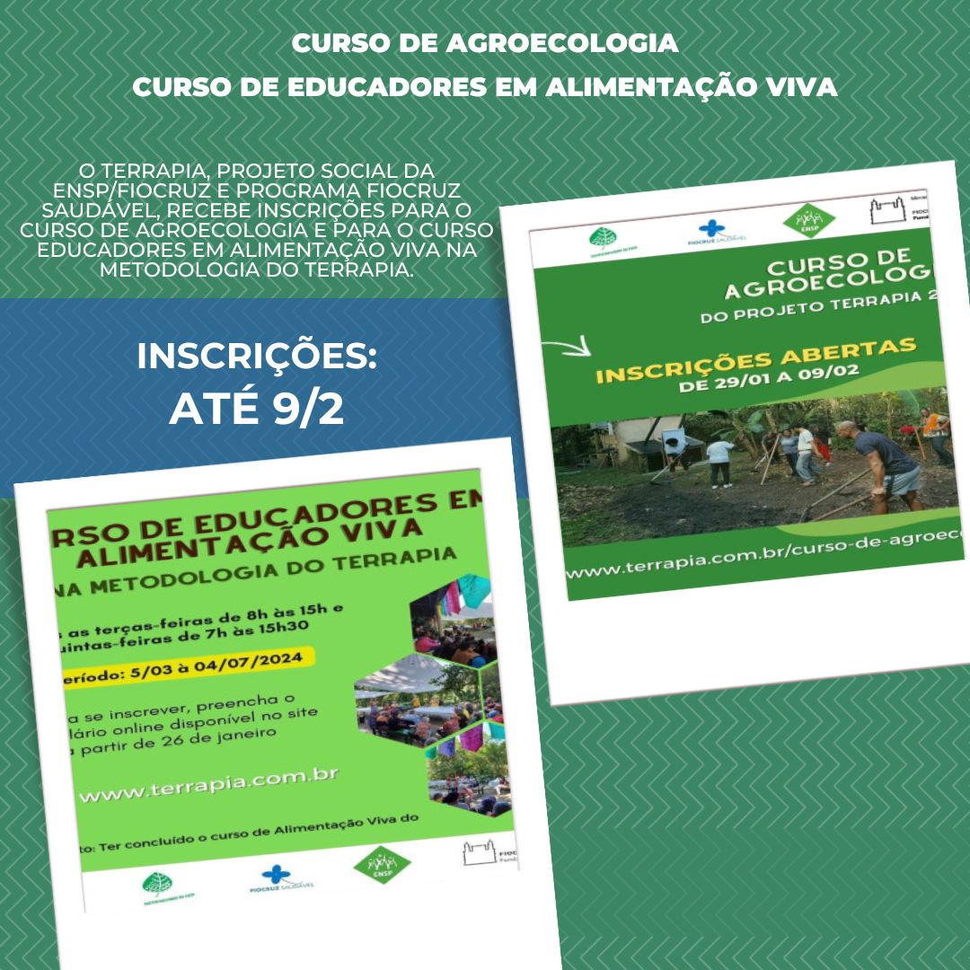 Fiocruz recebe inscrições para cursos de agroecologia e alimentação viva