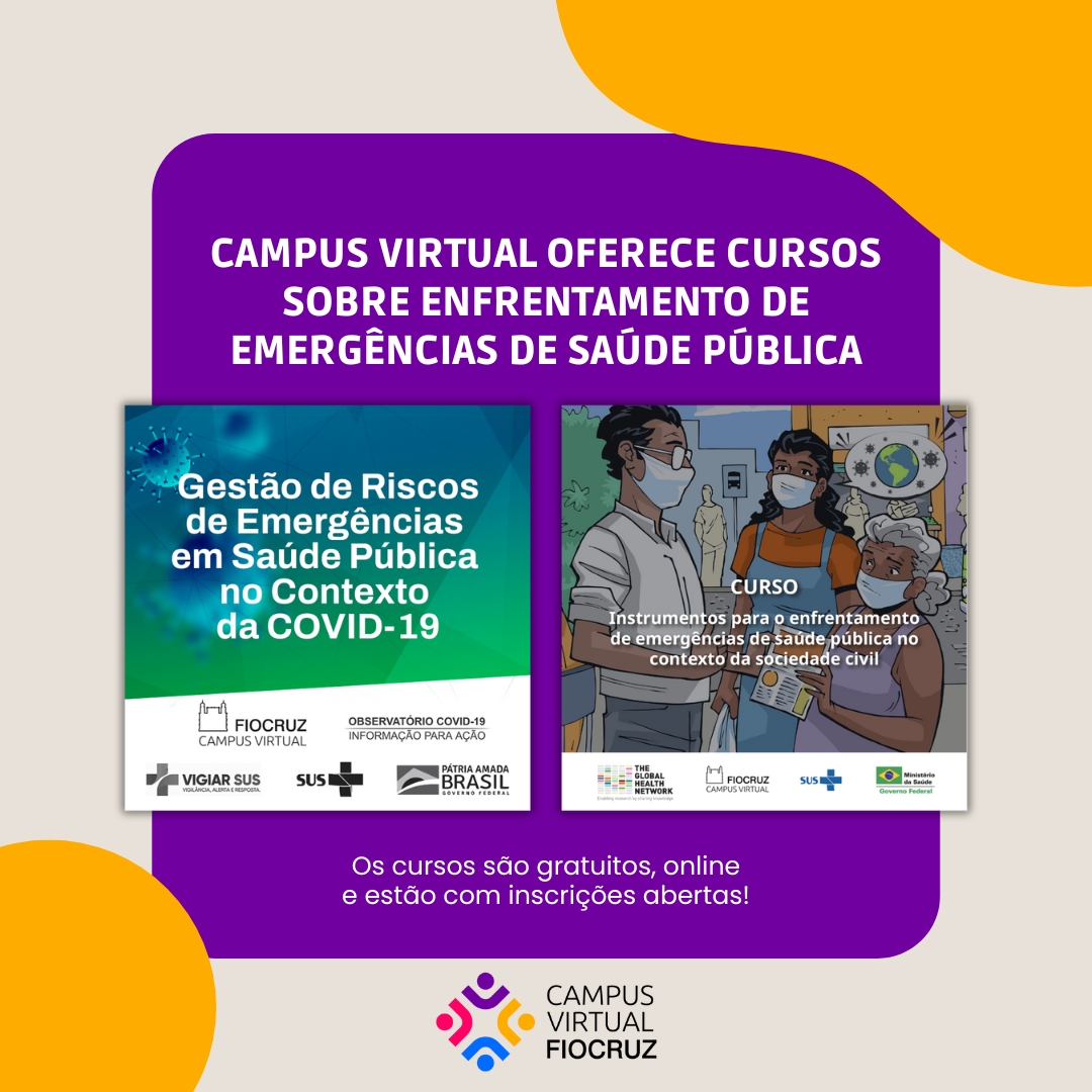 Fiocruz oferece cursos gratuitos sobre enfrentamento de emergências de saúde pública