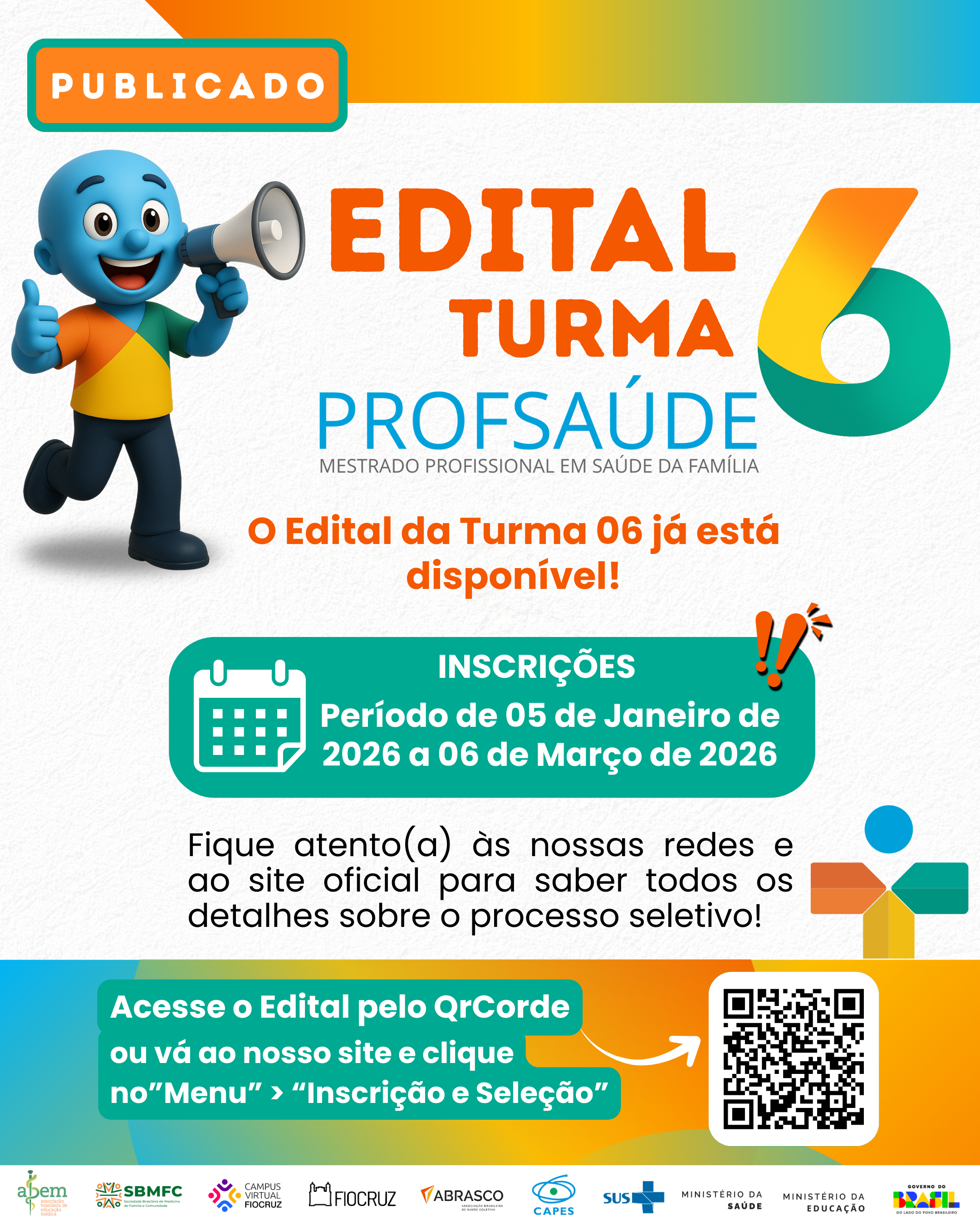 ProfSaúde divulga edital da Turma 6 do Mestrado Profissional em Saúde da Família