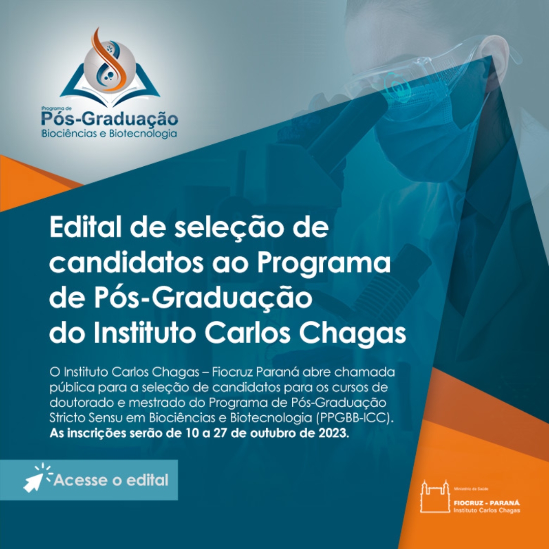 Fiocruz Paraná abre inscrições para cursos de Pós-Graduação em Biociências e Biotecnologia