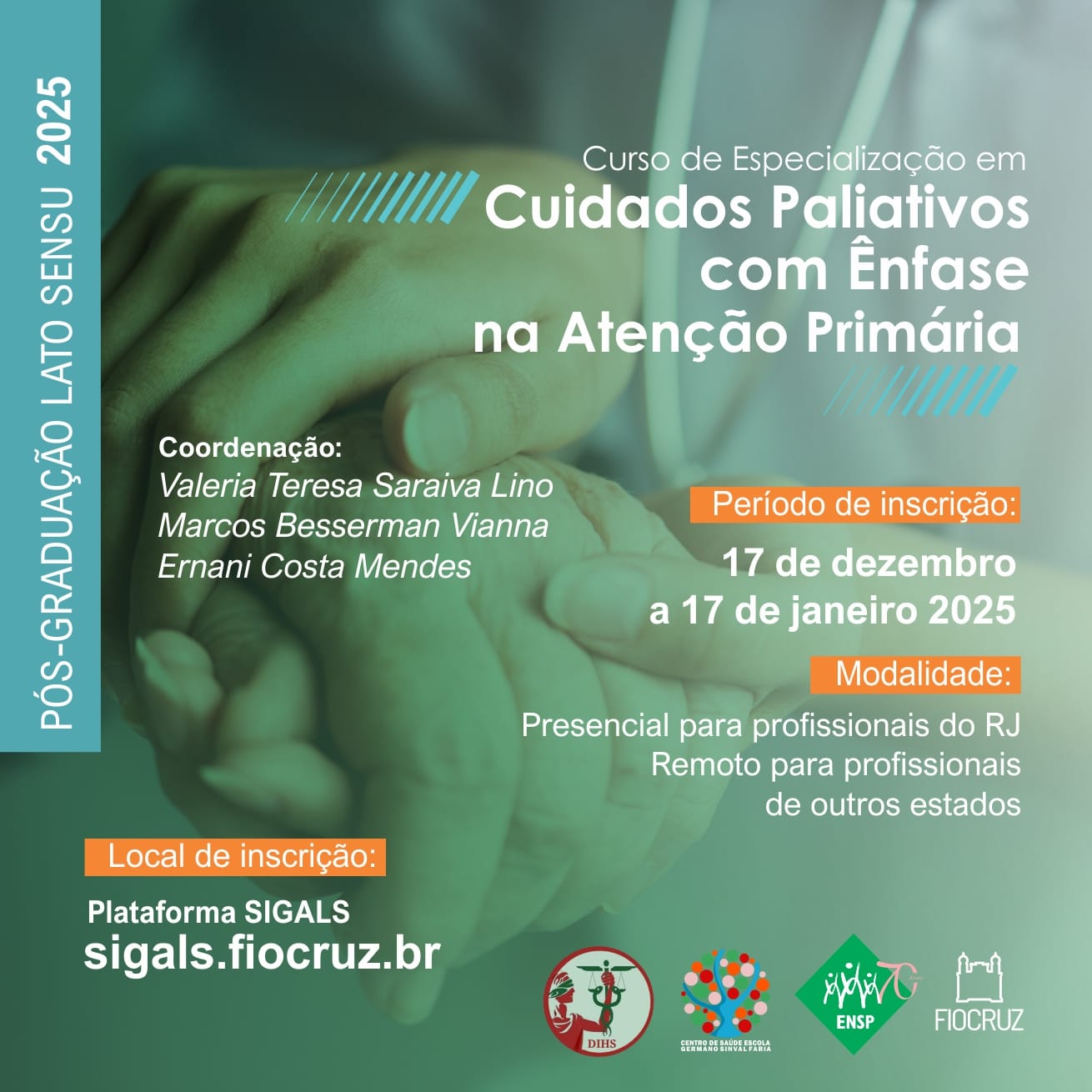 Inscrições abertas para Especialização em Cuidados Paliativos na Atenção Primária