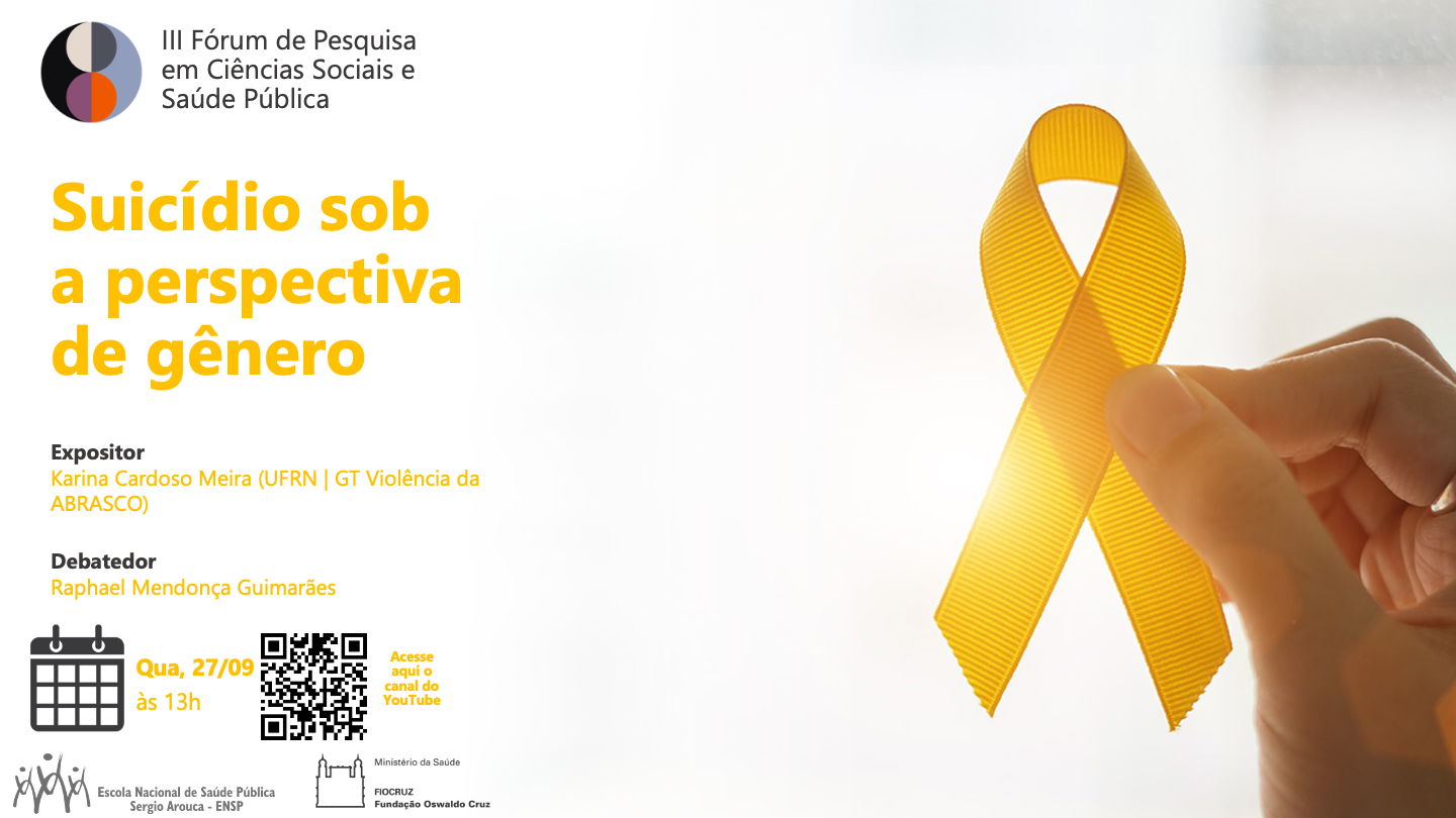 Setembro amarelo: evento debate suicídio sob a perspectiva de gênero