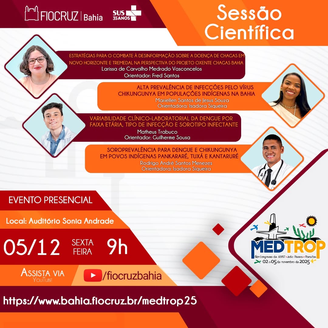 Sessão Científica Especial Ganhadores do Jovem Pesquisador MedTrop 2025