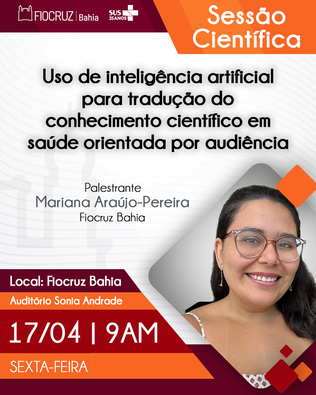 Sessão Científica: Uso de inteligência artificial para tradução do conhecimento científico em saúde orientada por audiência