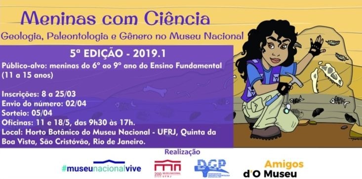 Museu Nacional inscreve para curso Meninas com Ciência até o dia 25/3