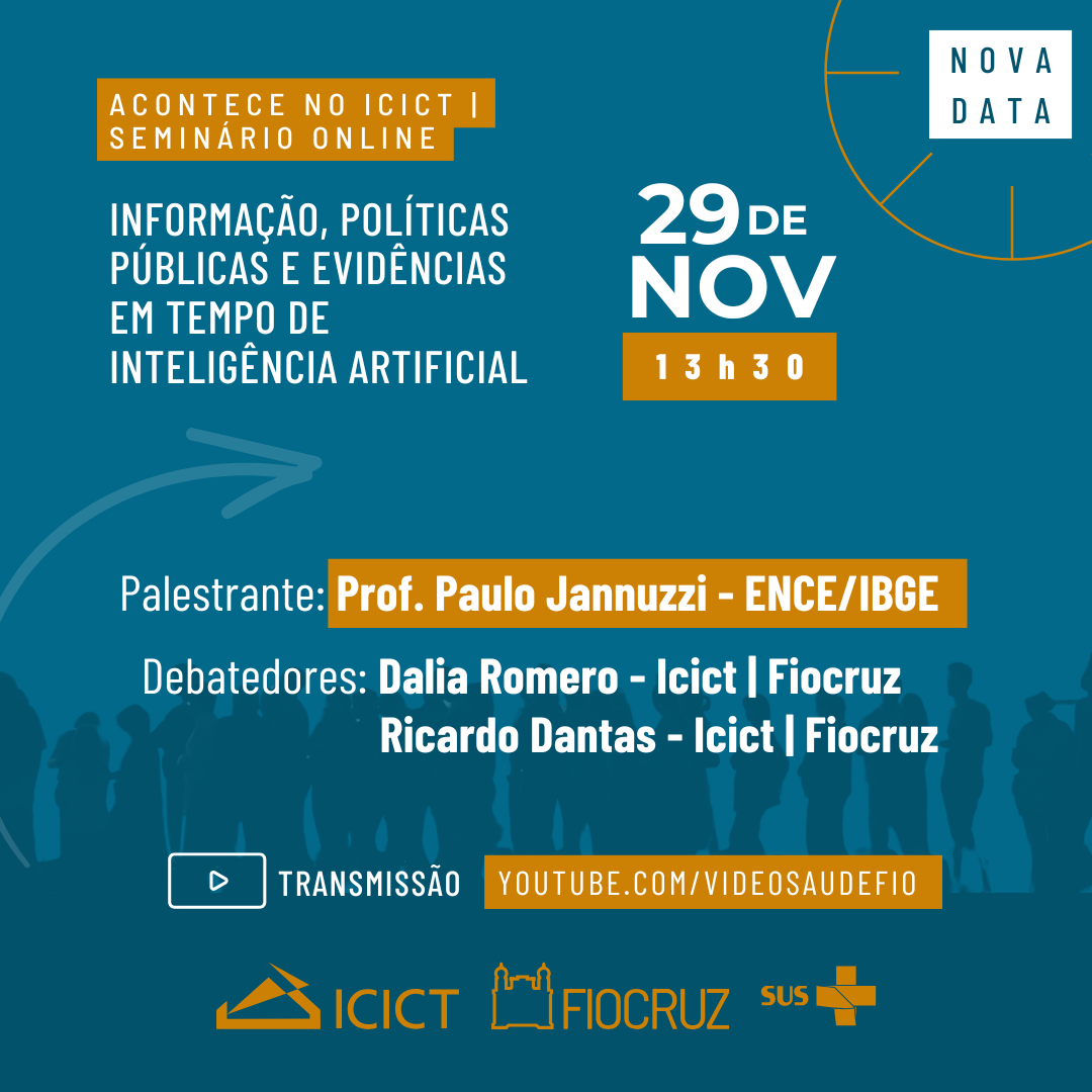 Nova data para aula aberta sobre inteligência artificial: 29/11