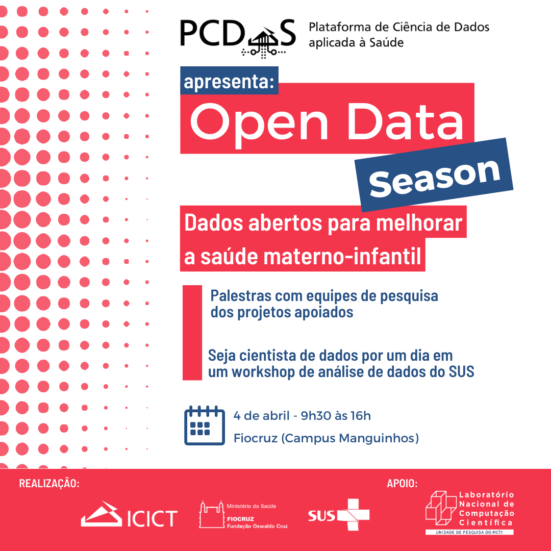 Open Data Season: Icict promove palestra e oficina sobre dados abertos para melhorar a saúde materno-infantil