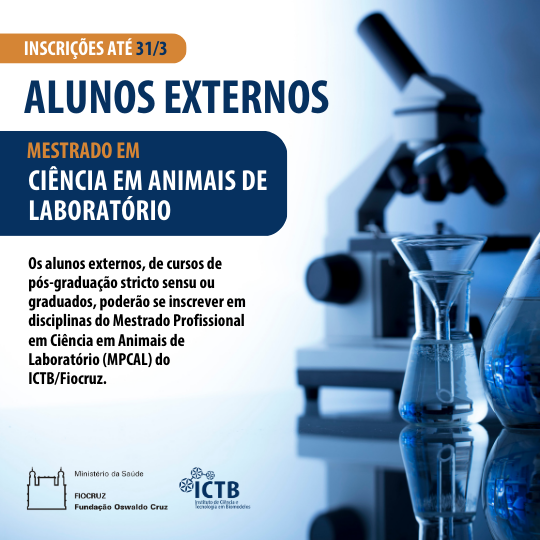 Mestrado Profissional em Ciência em Animais de Laboratório: inscrições para candidatos externos até 31/3