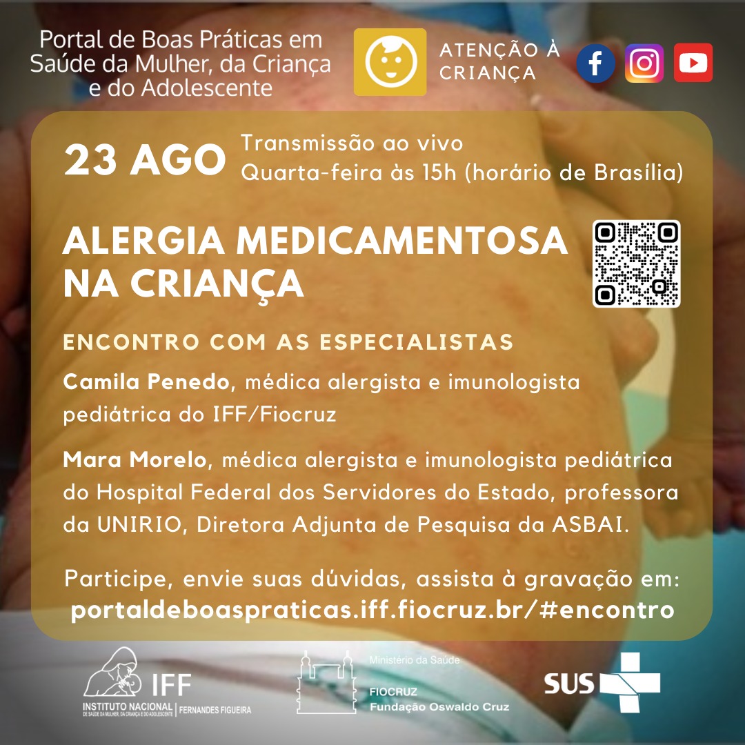 Fiocruz promove encontro virtual com especialistas sobre Alergia Medicamentosa na Criança