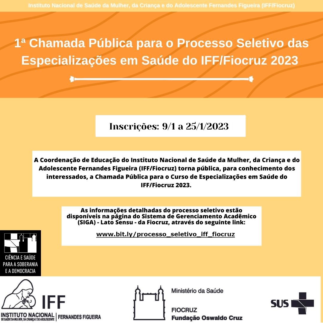 Especializações em saúde: Fiocruz abre inscrições para enfermagem, medicina e ciências humanas e sociais