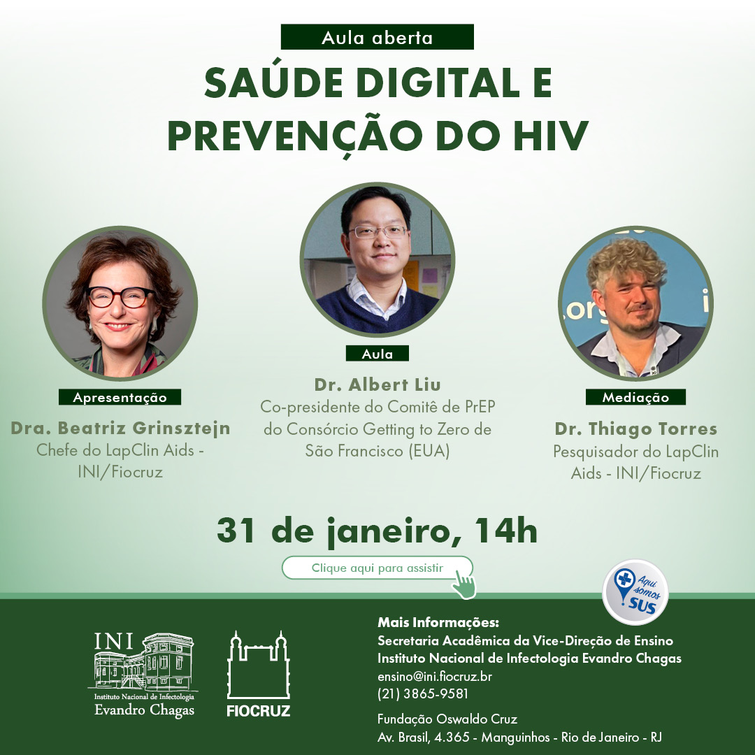Fiocruz promove aula aberta sobre o uso da saúde digital para prevenção do HIV