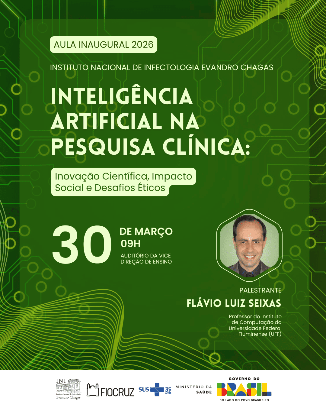 Inteligência Artificial na Pesquisa Clínica é tema de aula inaugural do INI