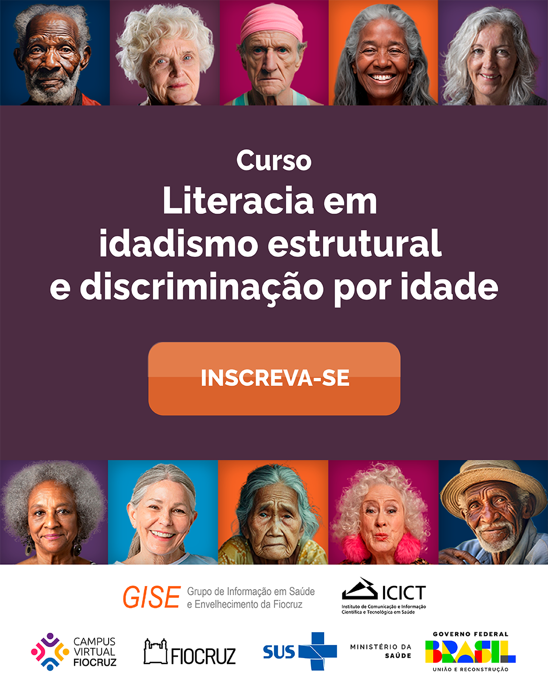 Envelhecer com dignidade e igualdade é um direito! Inscreva-se em novo curso da Fiocruz sobre combate ao idadismo 