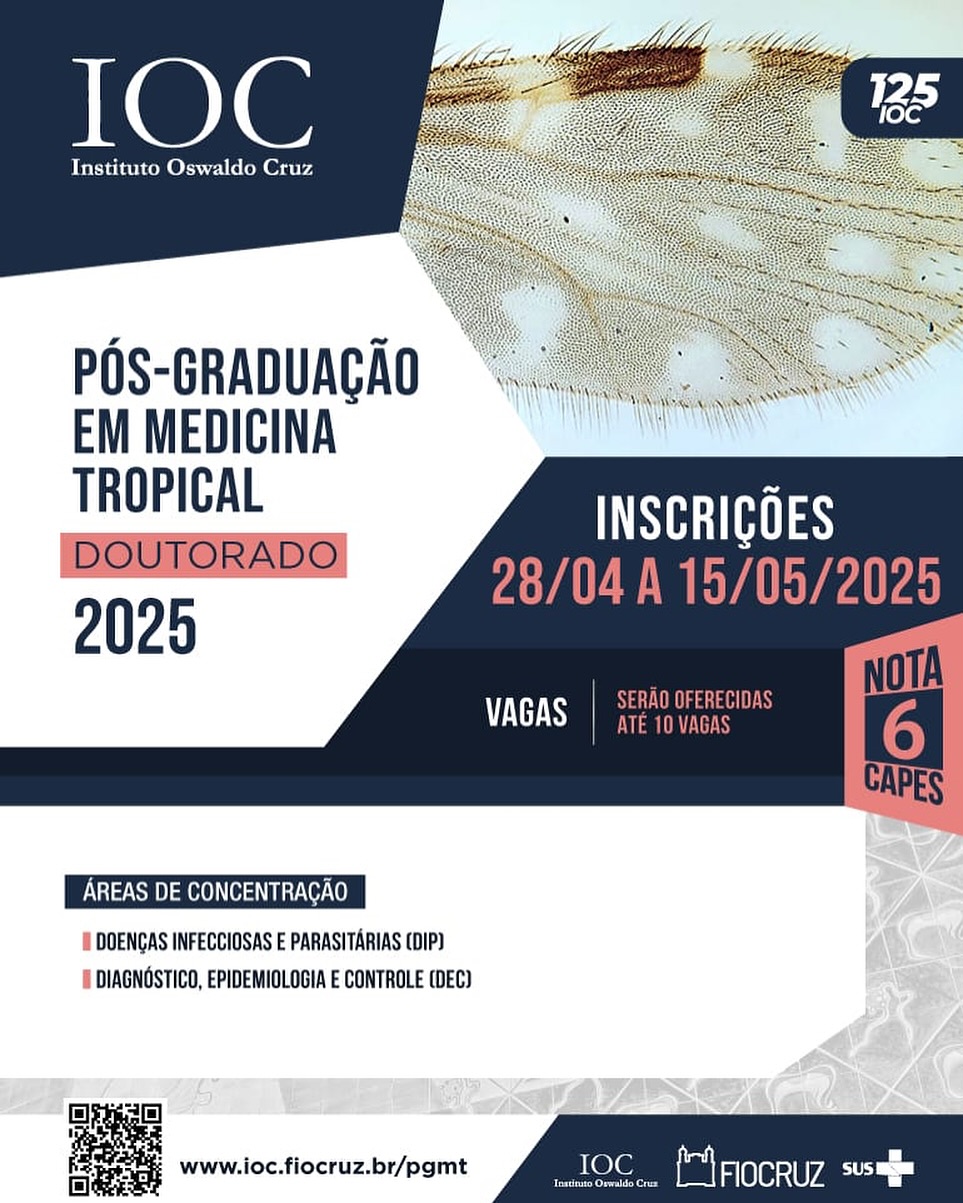 Doutorado em Medicina Tropical recebe inscrições até 15/5