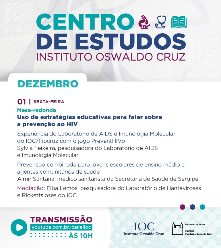 Centro de Estudos abordará estratégias educativas para prevenção ao HIV