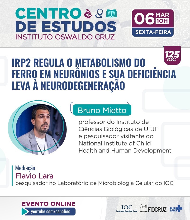 Centro de Estudos promove debate sobre metabolismo do ferro e neurodegeneração