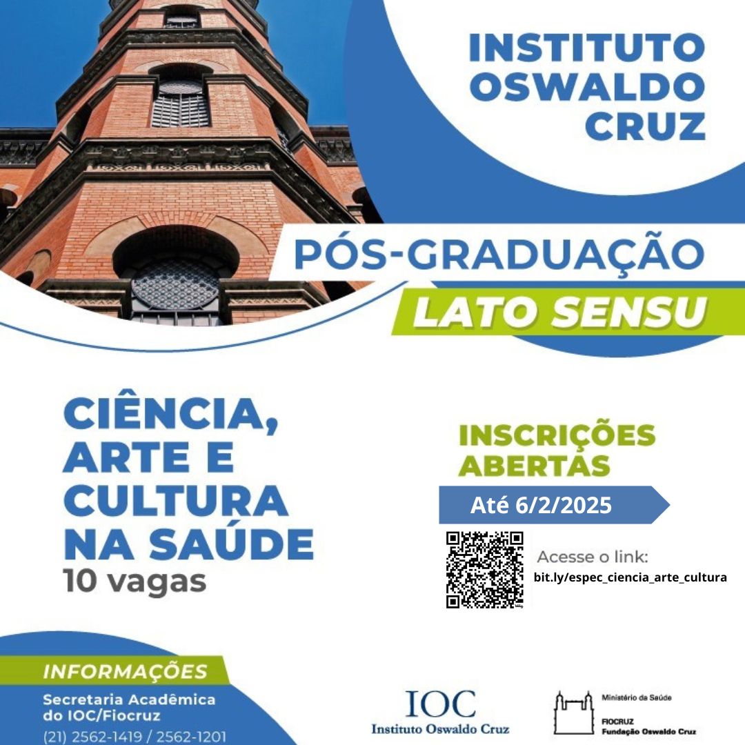 Inscrições abertas: especialização em Ciência, Arte e Cultura na Saúde