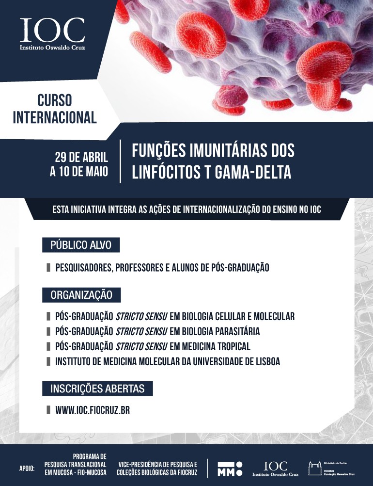 Inscrições abertas para curso internacional sobre linfócitos T gama-delta