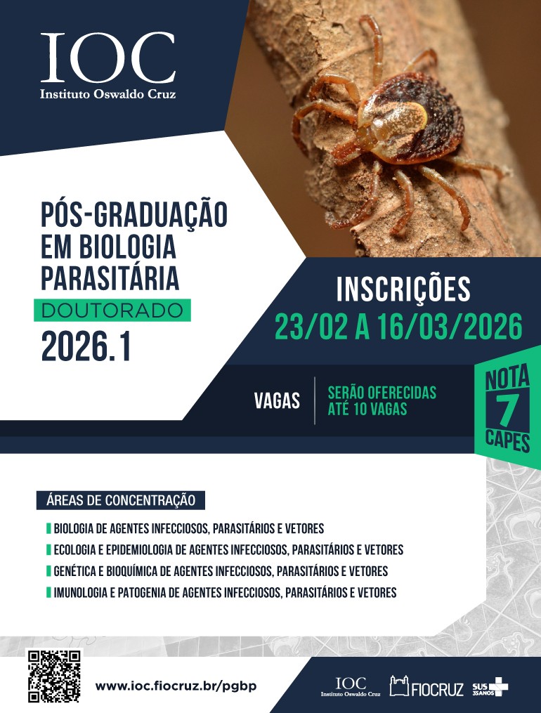 Doutorado acadêmico em Biologia Parasitária recebe inscrições até 16/3