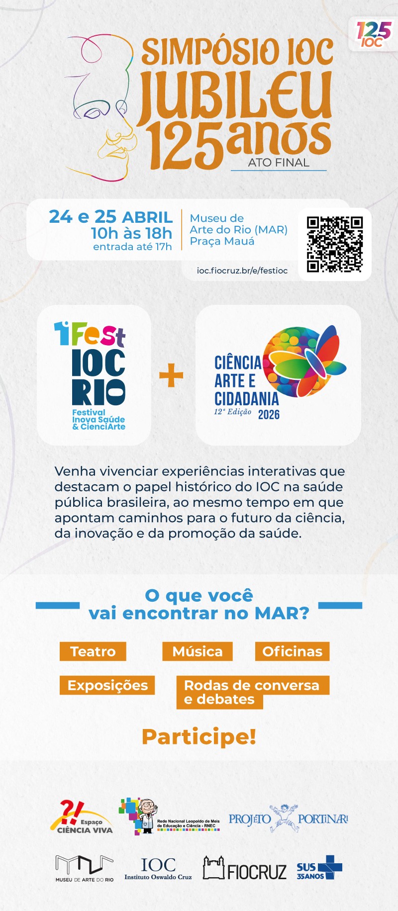 IOC promove Ciência, Arte e Inovação no MAR em 24 e 25/4